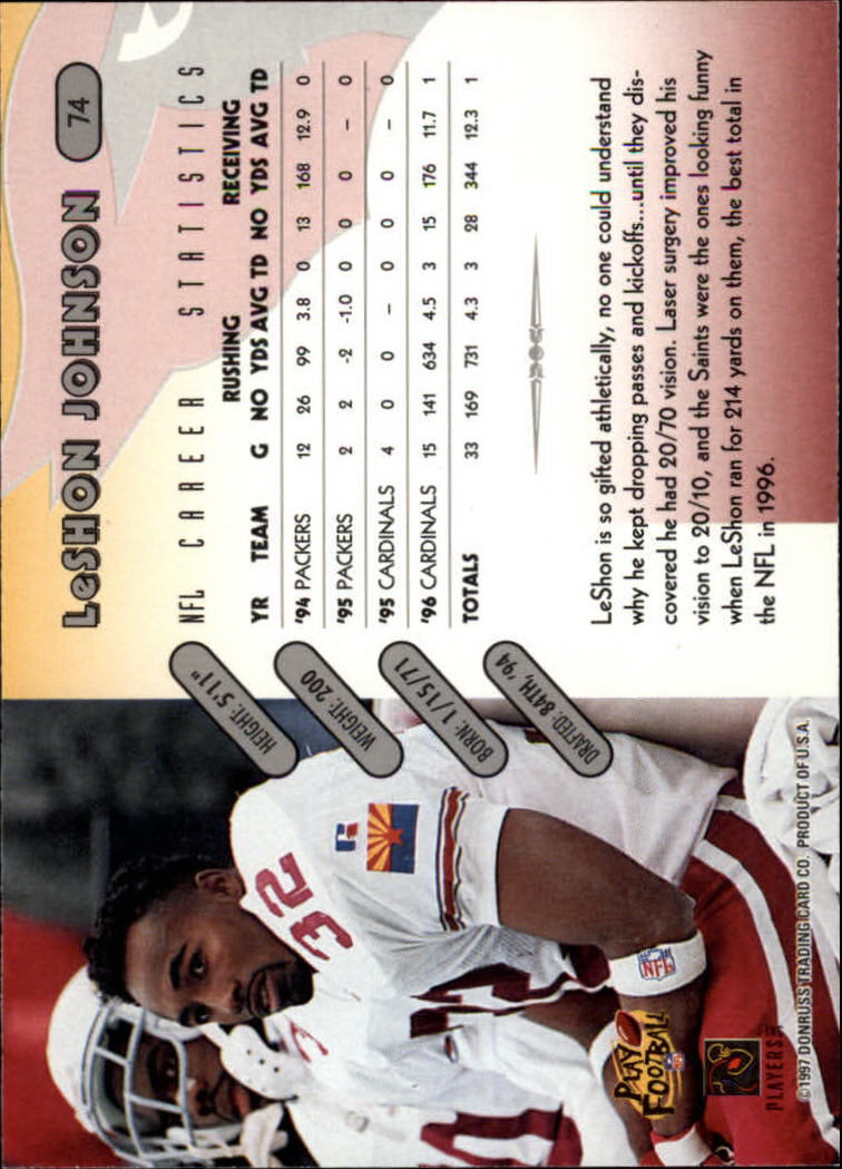 1997 Donruss Football "Main Set" Cards #1 to #230 Rookies and Veterans - Picture 143 of 445