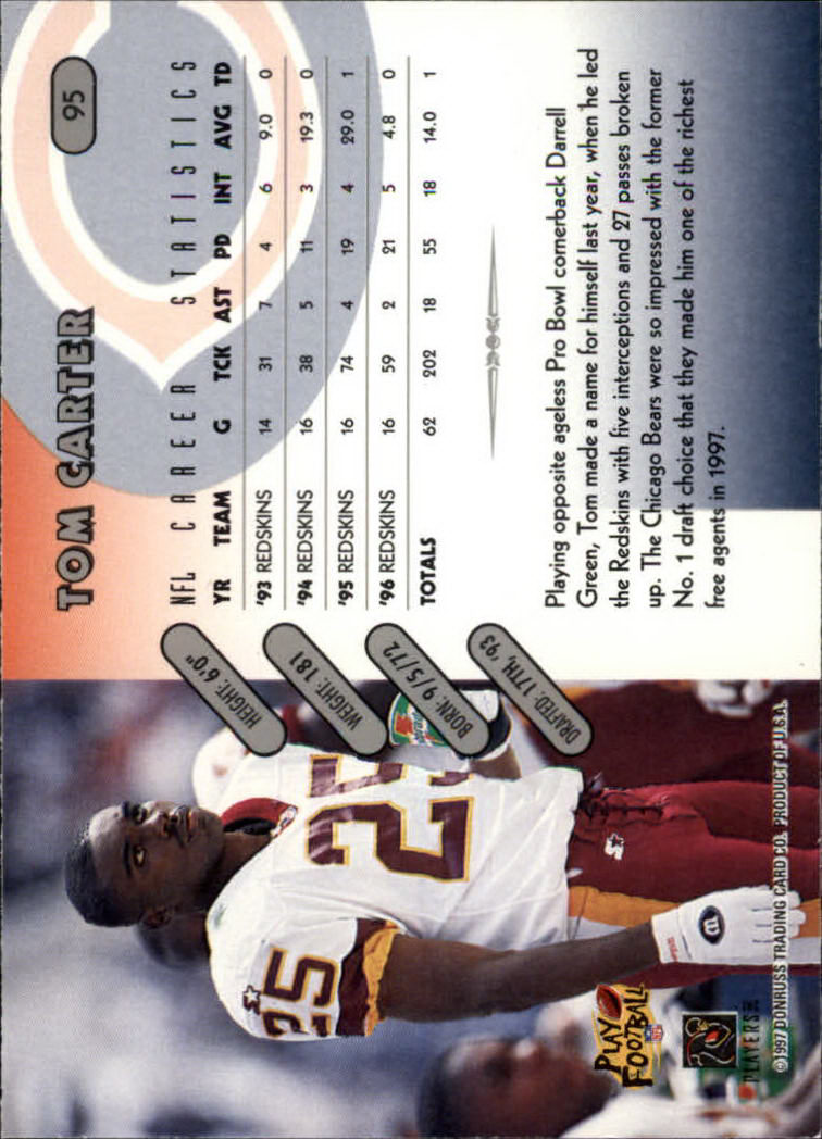 1997 Donruss Football "Main Set" Cards #1 to #230 Rookies and Veterans - Picture 185 of 445
