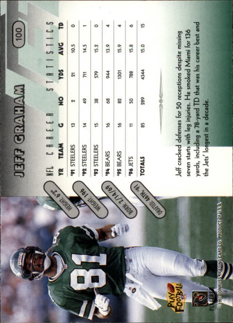 1997 Donruss Football "Main Set" Cards #1 to #230 Rookies and Veterans - Picture 195 of 445