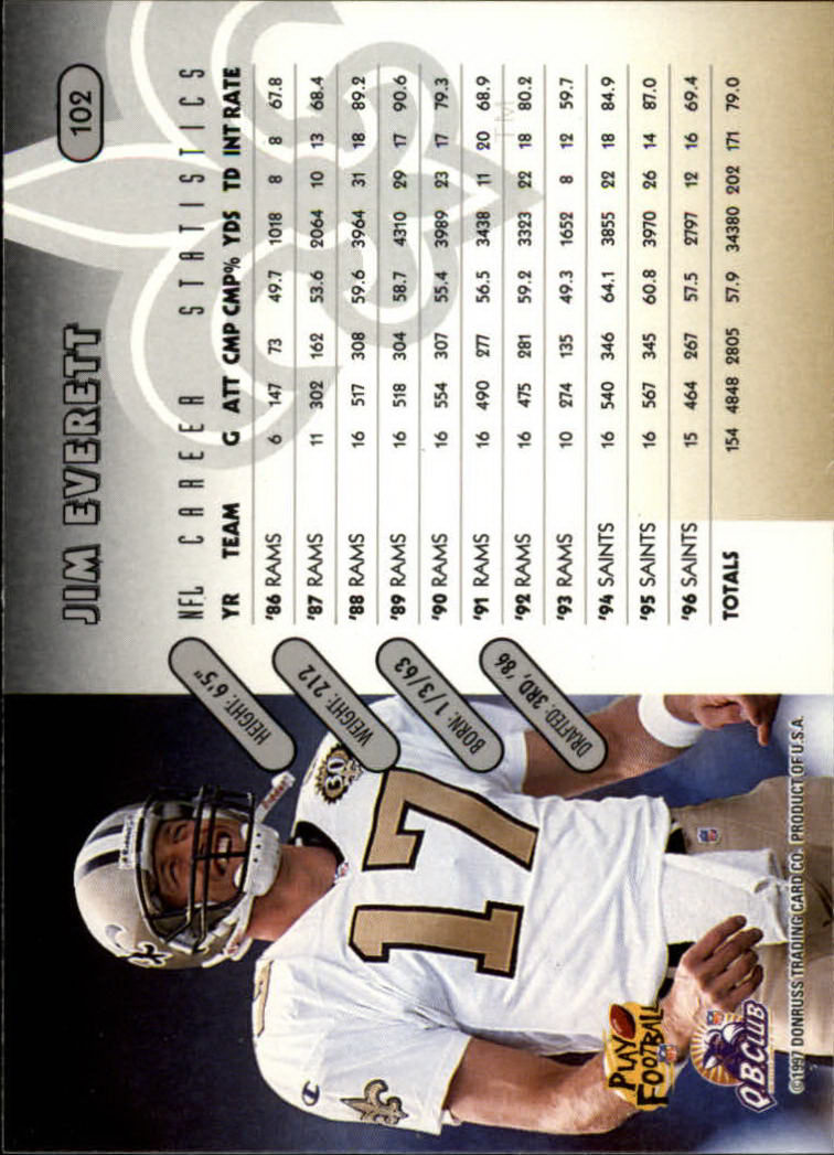 1997 Donruss Football "Main Set" Cards #1 to #230 Rookies and Veterans - Picture 199 of 445