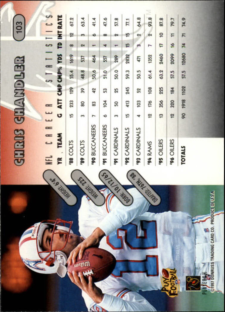 1997 Donruss Football "Main Set" Cards #1 to #230 Rookies and Veterans - Picture 201 of 445