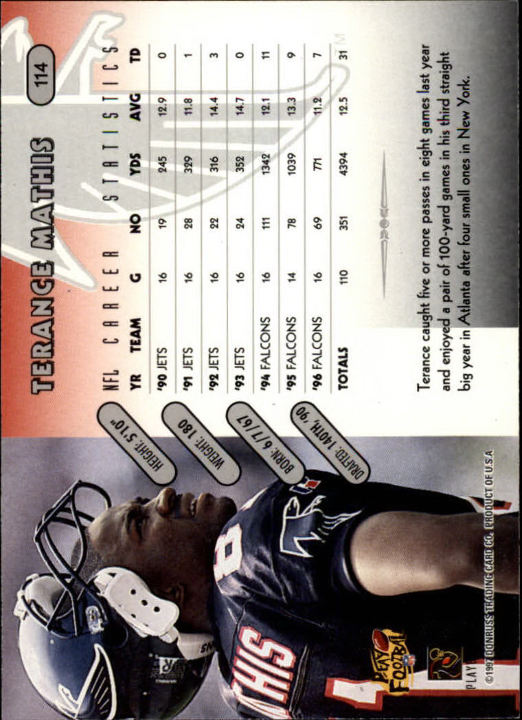 1997 Donruss Football "Main Set" Cards #1 to #230 Rookies and Veterans - Picture 223 of 445