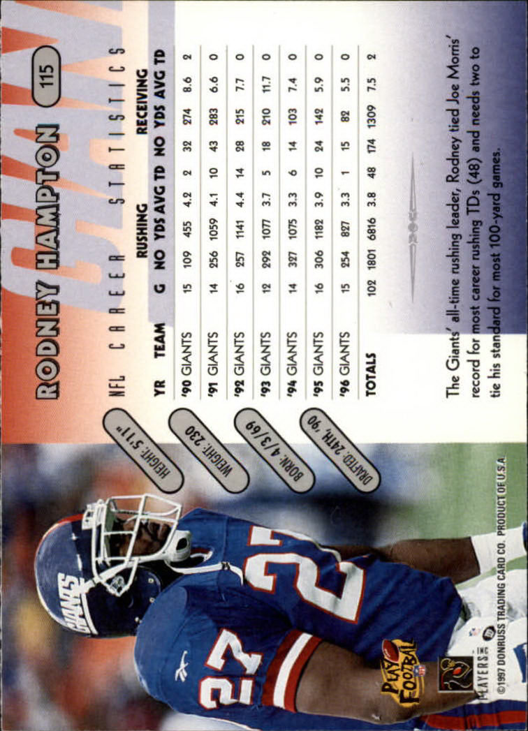 1997 Donruss Football "Main Set" Cards #1 to #230 Rookies and Veterans - Picture 225 of 445