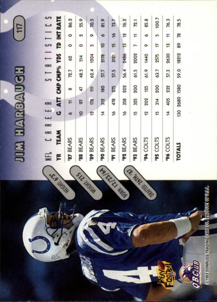 1997 Donruss Football "Main Set" Cards #1 to #230 Rookies and Veterans - Picture 229 of 445