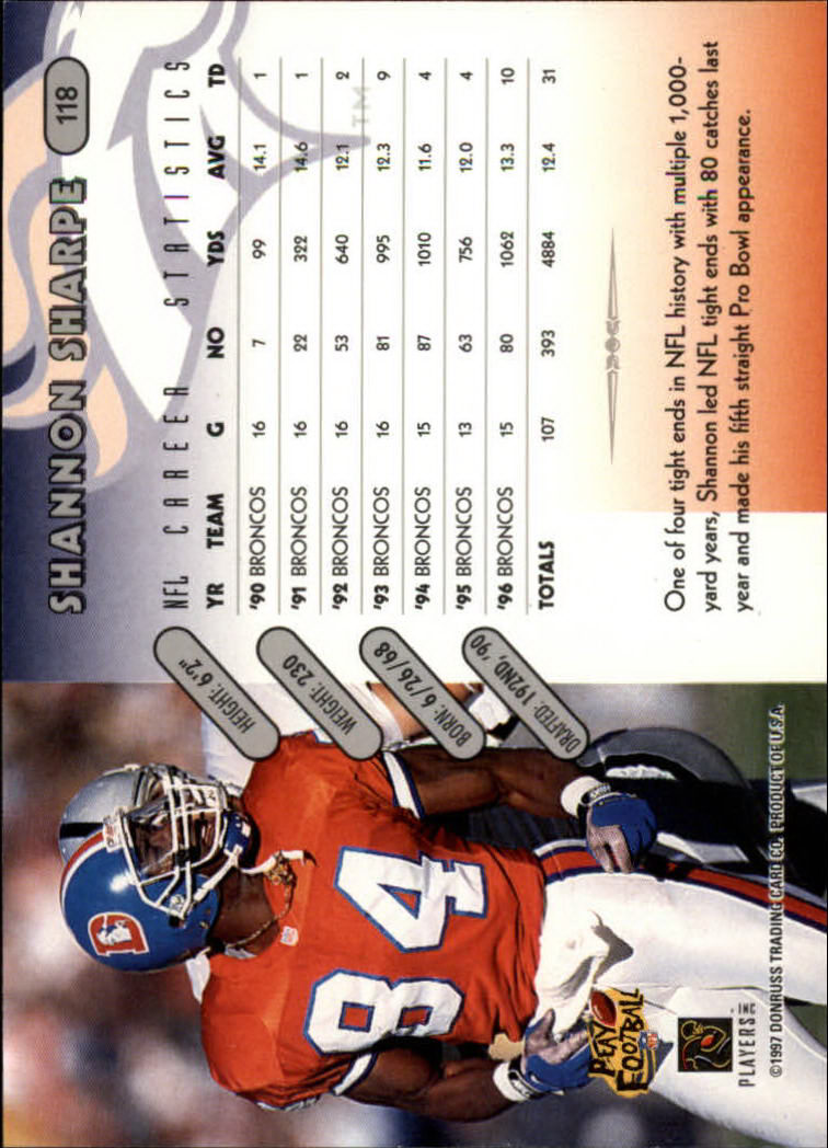 1997 Donruss Football "Main Set" Cards #1 to #230 Rookies and Veterans - Picture 231 of 445