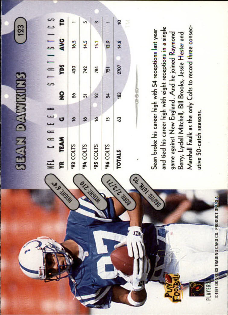 1997 Donruss Football "Main Set" Cards #1 to #230 Rookies and Veterans - Picture 241 of 445