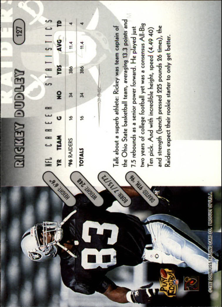 1997 Donruss Football "Main Set" Cards #1 to #230 Rookies and Veterans - Picture 249 of 445