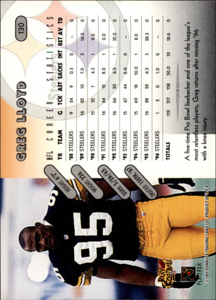 1997 Donruss Football "Main Set" Cards #1 to #230 Rookies and Veterans - Picture 255 of 445