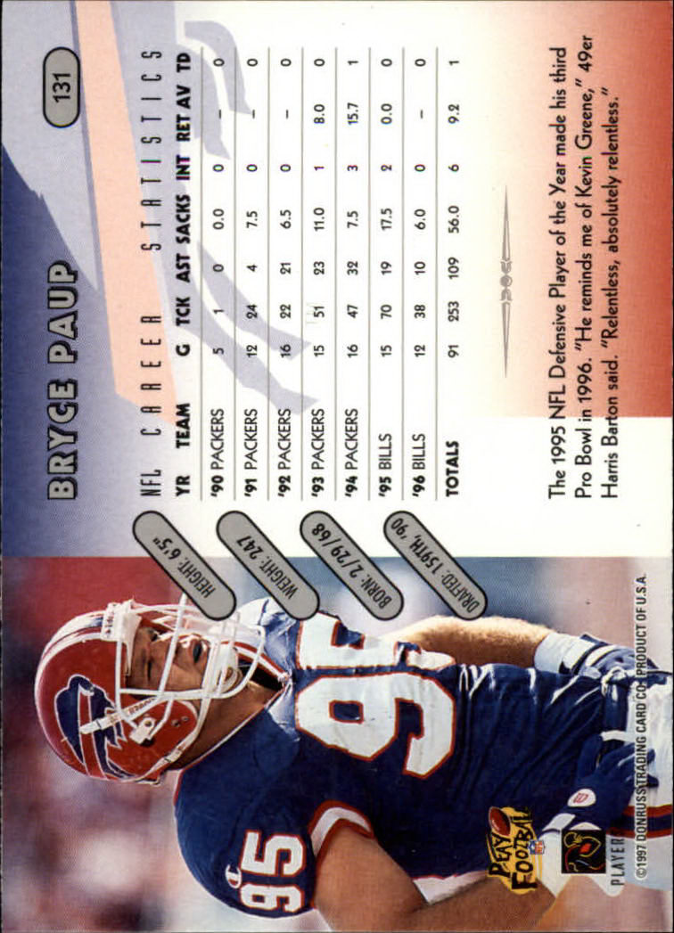 1997 Donruss Football "Main Set" Cards #1 to #230 Rookies and Veterans - Picture 257 of 445