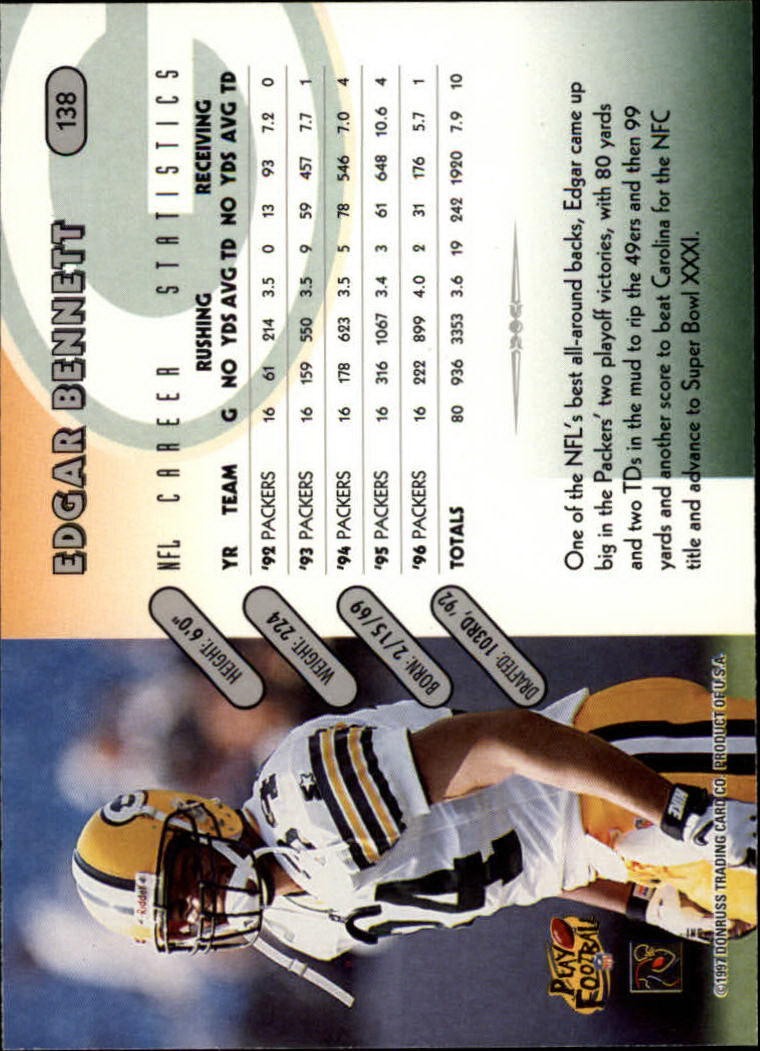 1997 Donruss Football "Main Set" Cards #1 to #230 Rookies and Veterans - Picture 271 of 445