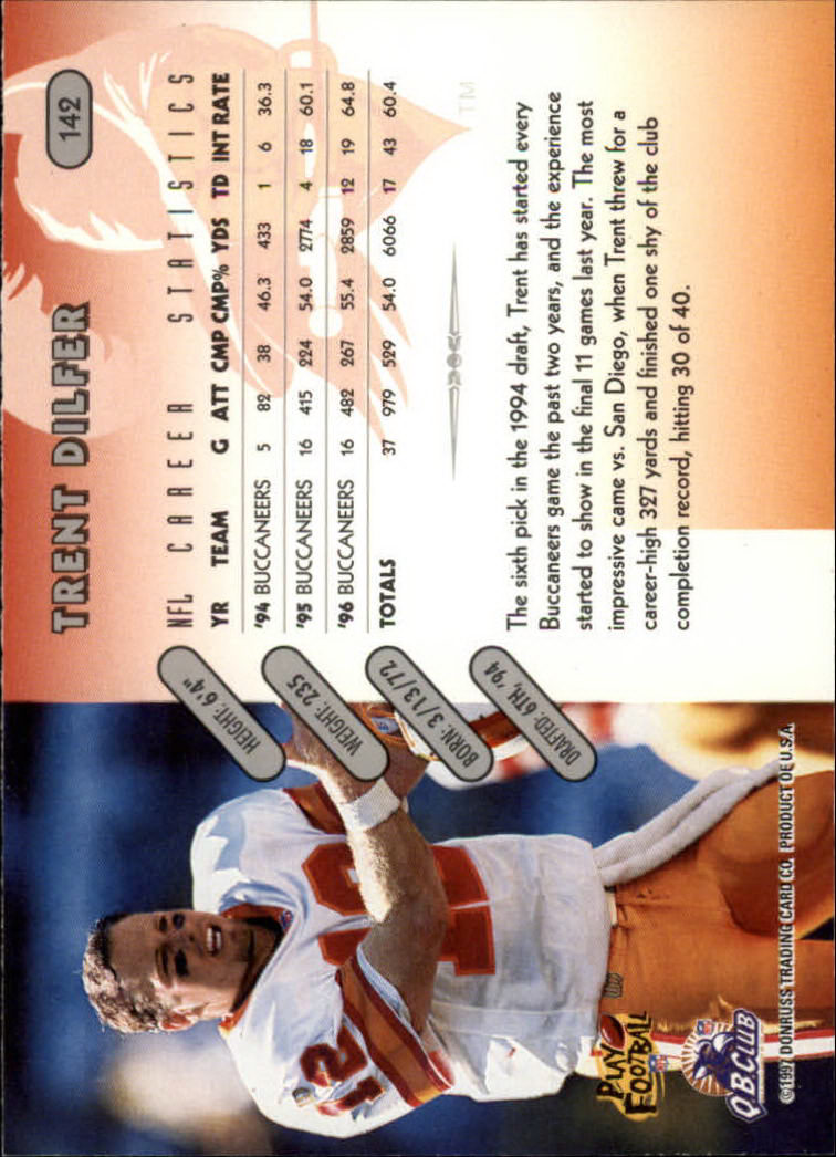1997 Donruss Football "Main Set" Cards #1 to #230 Rookies and Veterans - Picture 277 of 445