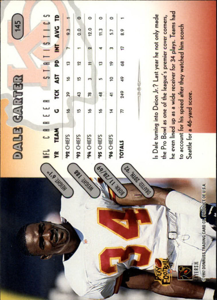 1997 Donruss Football "Main Set" Cards #1 to #230 Rookies and Veterans - Picture 283 of 445