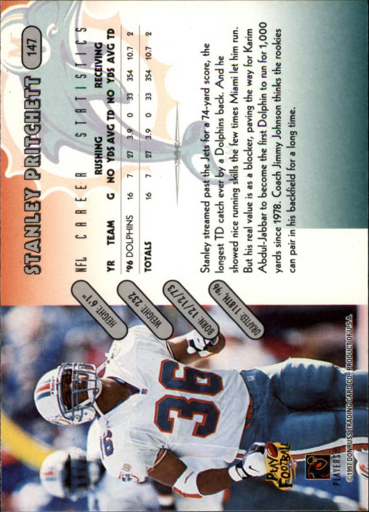 1997 Donruss Football "Main Set" Cards #1 to #230 Rookies and Veterans - Picture 287 of 445
