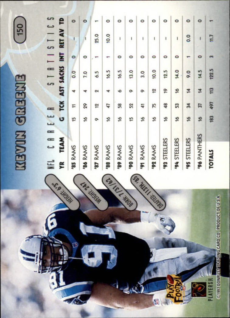 1997 Donruss Football "Main Set" Cards #1 to #230 Rookies and Veterans - Picture 293 of 445