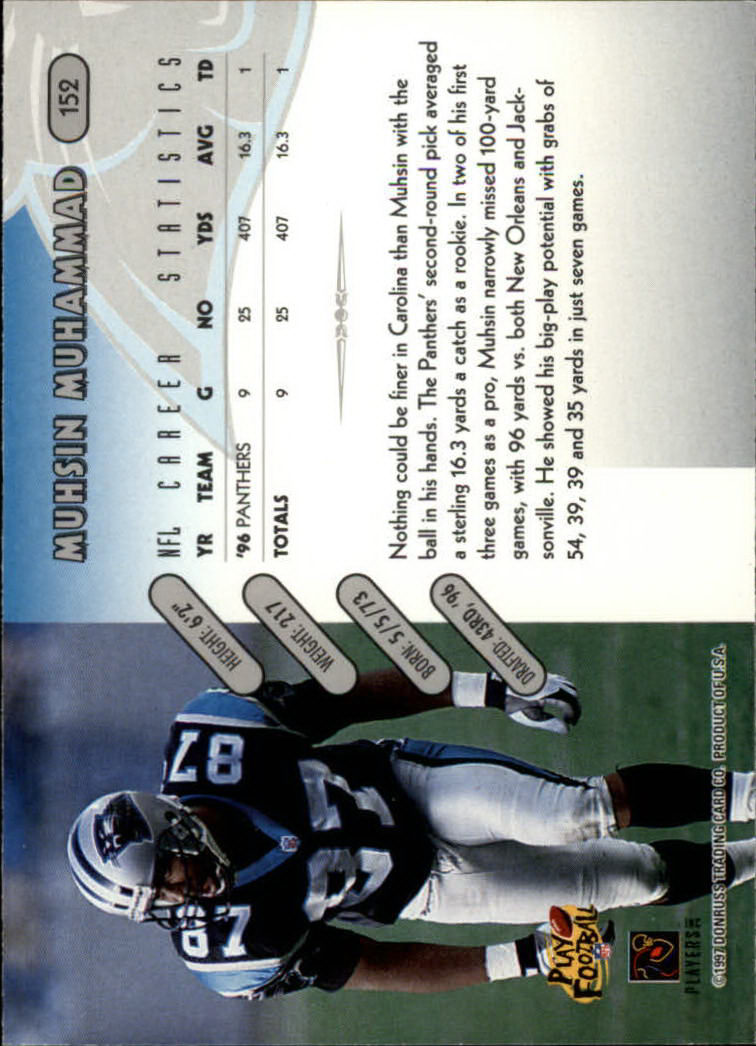 1997 Donruss Football "Main Set" Cards #1 to #230 Rookies and Veterans - Picture 297 of 445