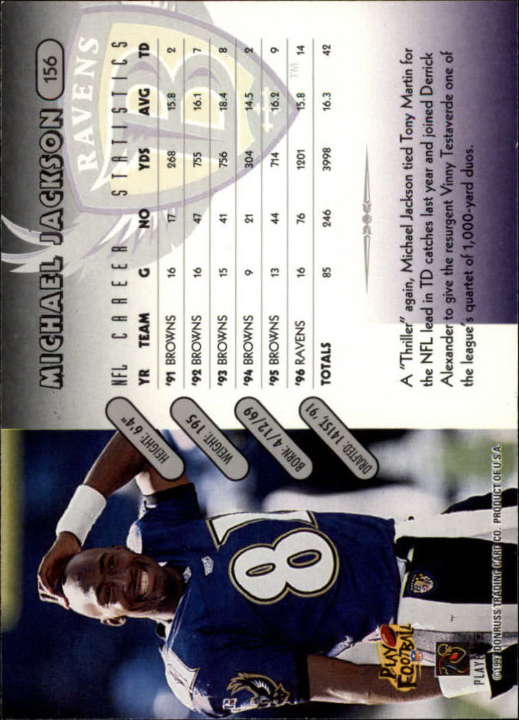 1997 Donruss Football "Main Set" Cards #1 to #230 Rookies and Veterans - Picture 305 of 445