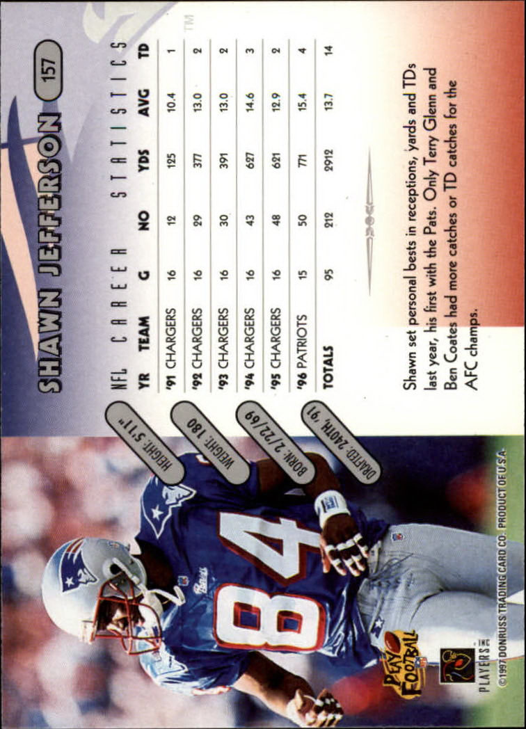 1997 Donruss Football "Main Set" Cards #1 to #230 Rookies and Veterans - Picture 307 of 445