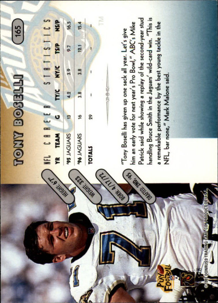 1997 Donruss Football "Main Set" Cards #1 to #230 Rookies and Veterans - Picture 323 of 445