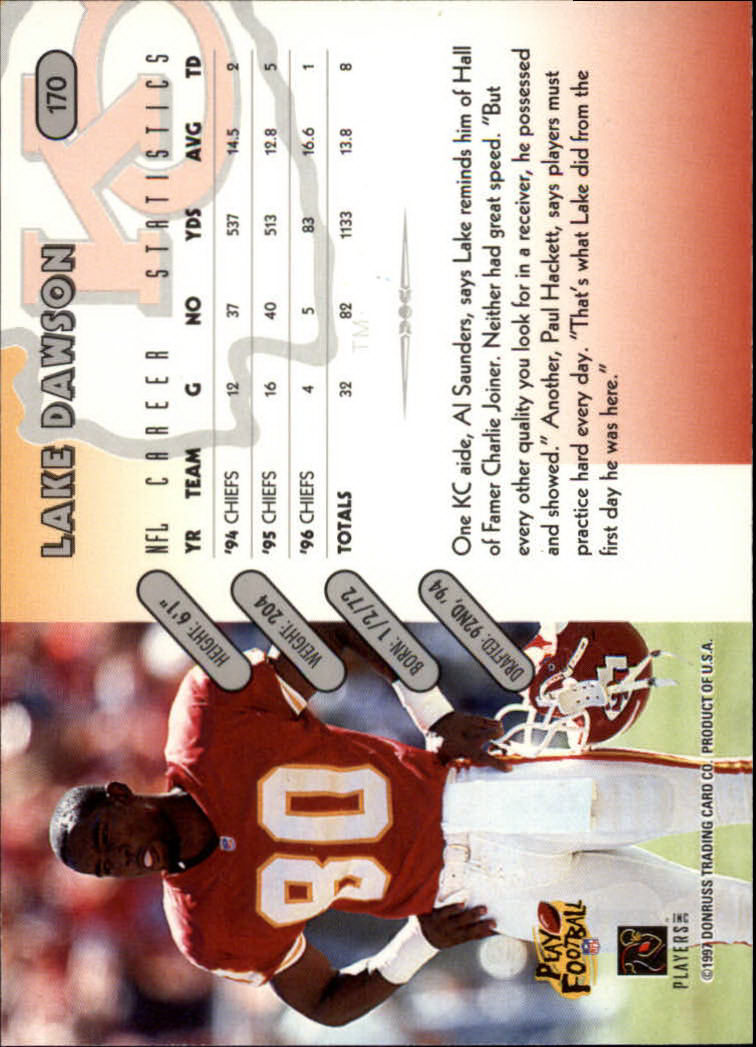 1997 Donruss Football "Main Set" Cards #1 to #230 Rookies and Veterans - Picture 333 of 445