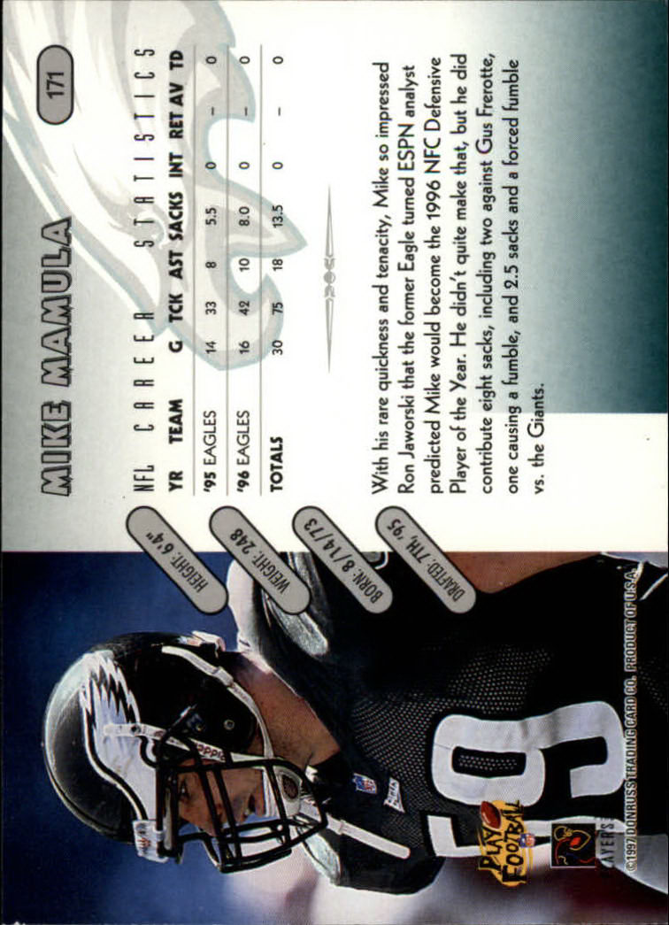 1997 Donruss Football "Main Set" Cards #1 to #230 Rookies and Veterans - Picture 335 of 445