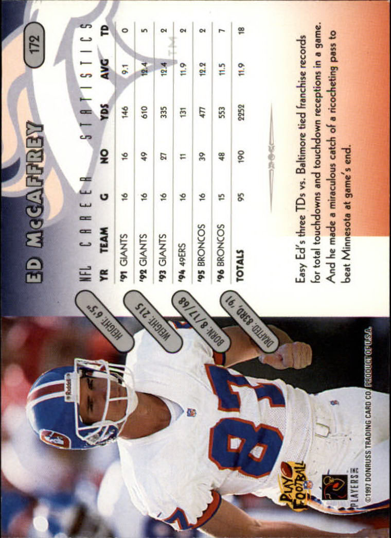1997 Donruss Football "Main Set" Cards #1 to #230 Rookies and Veterans - Picture 337 of 445