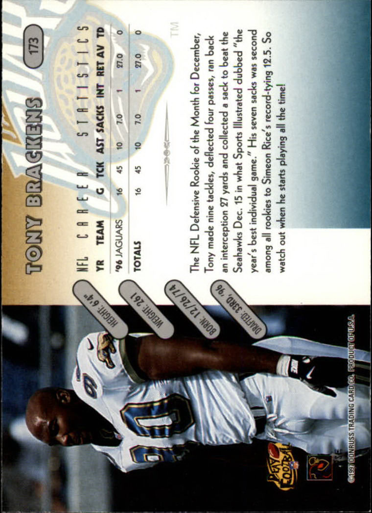 1997 Donruss Football "Main Set" Cards #1 to #230 Rookies and Veterans - Picture 339 of 445