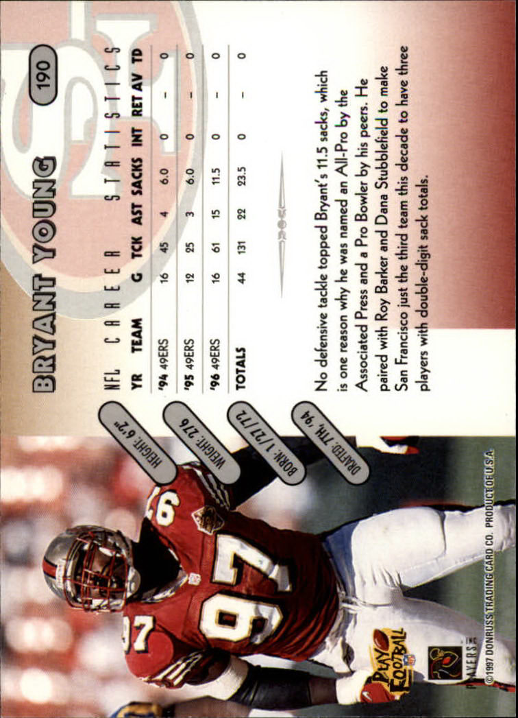 1997 Donruss Football "Main Set" Cards #1 to #230 Rookies and Veterans - Picture 371 of 445