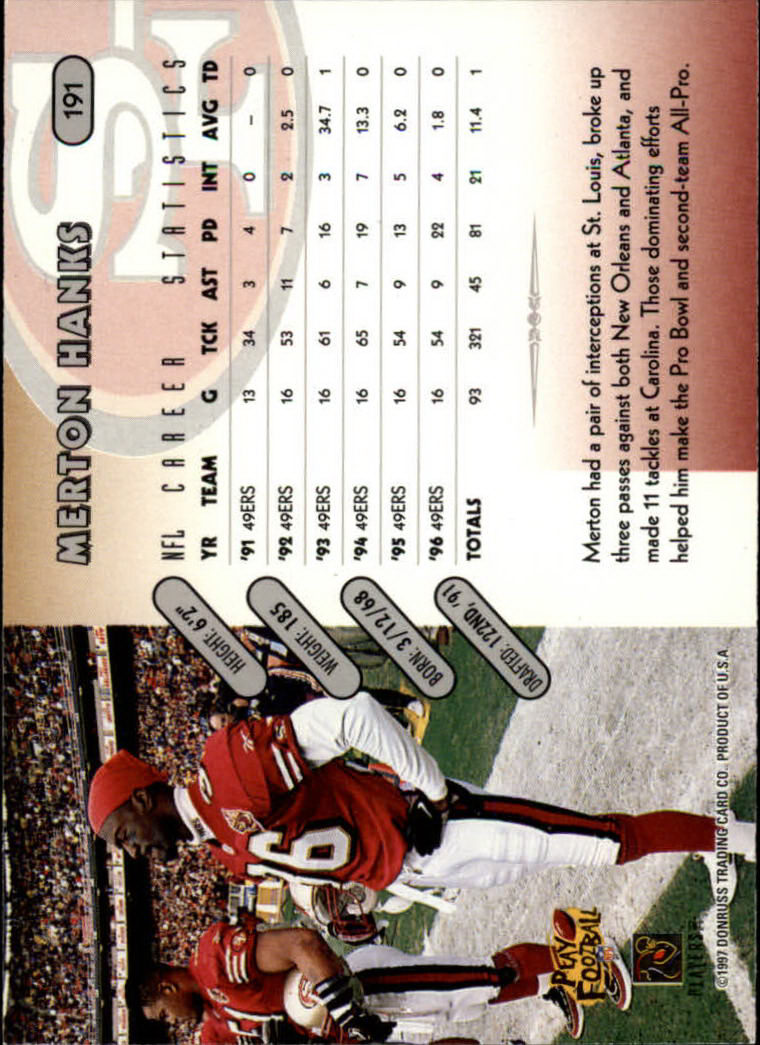 1997 Donruss Football "Main Set" Cards #1 to #230 Rookies and Veterans - Picture 373 of 445