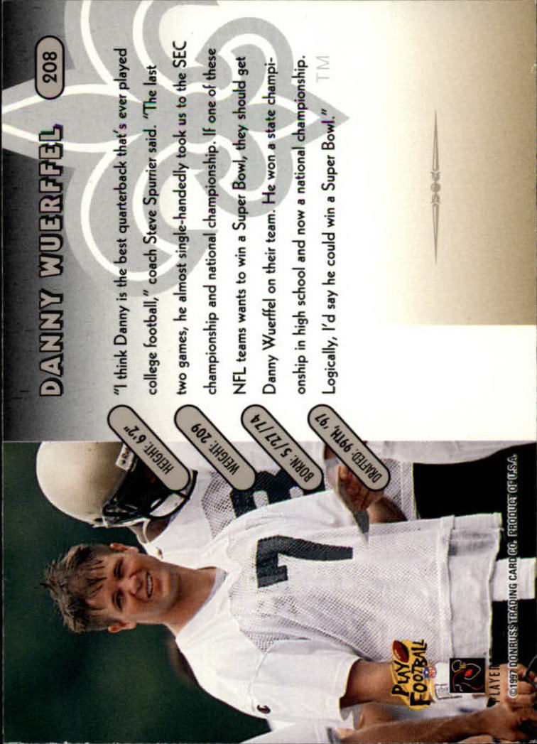 1997 Donruss Football "Main Set" Cards #1 to #230 Rookies and Veterans - Picture 405 of 445