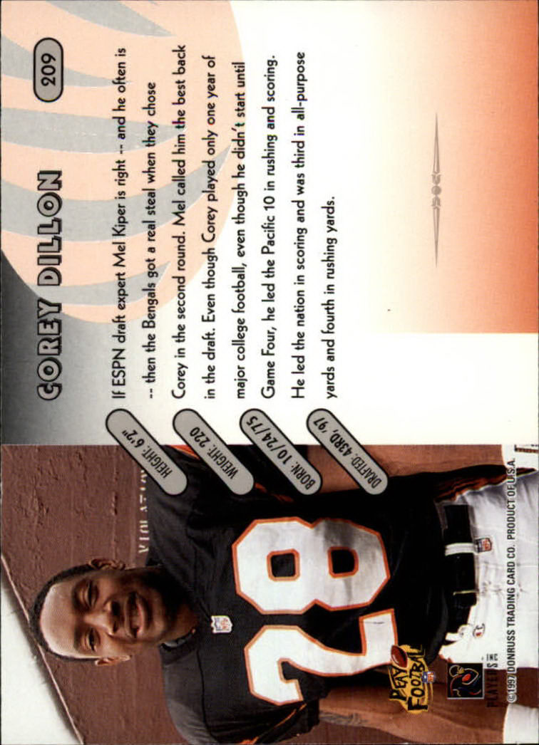 1997 Donruss Football "Main Set" Cards #1 to #230 Rookies and Veterans - Picture 407 of 445