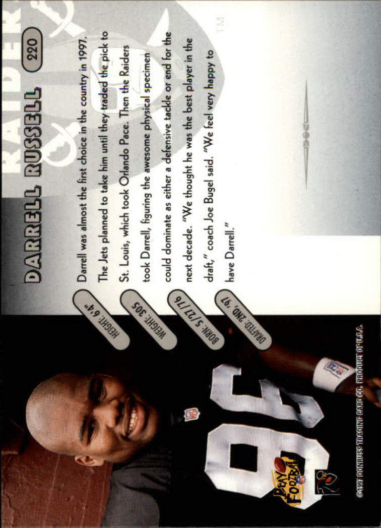 1997 Donruss Football "Main Set" Cards #1 to #230 Rookies and Veterans - Picture 429 of 445