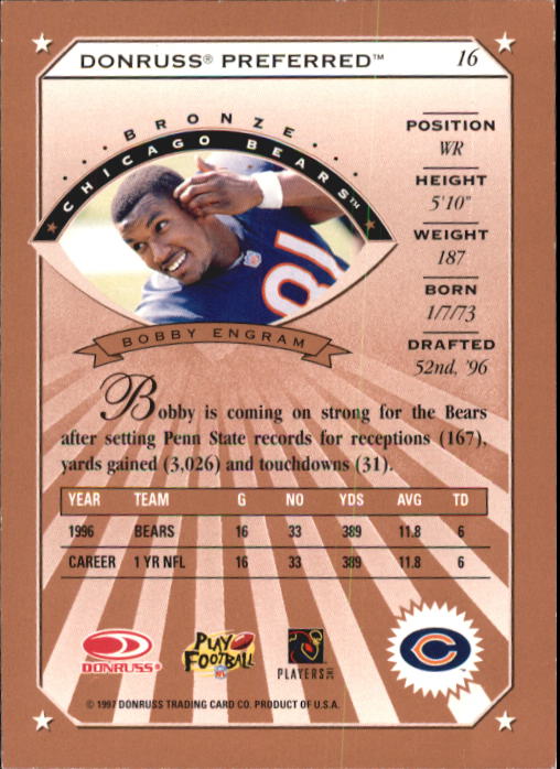 1997 Donruss Preferred Football "Main Set" Cards #1 to 150 Rookies and Veterans - Picture 9 of 147