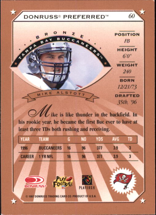 1997 Donruss Preferred Football "Main Set" Cards #1 to 150 Rookies and Veterans - Picture 39 of 147