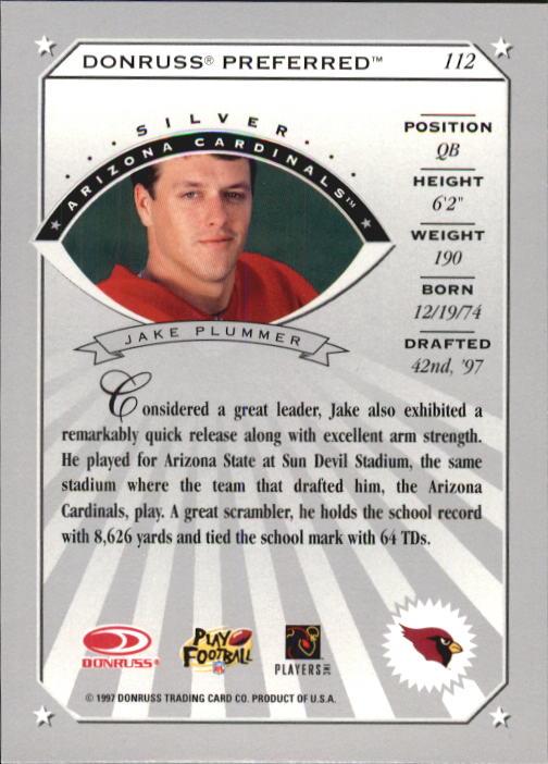 1997 Donruss Preferred Football "Main Set" Cards #1 to 150 Rookies and Veterans - Picture 95 of 147