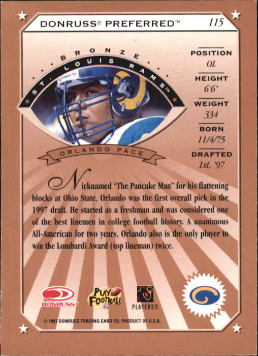 1997 Donruss Preferred Football "Main Set" Cards #1 to 150 Rookies and Veterans - Picture 99 of 147
