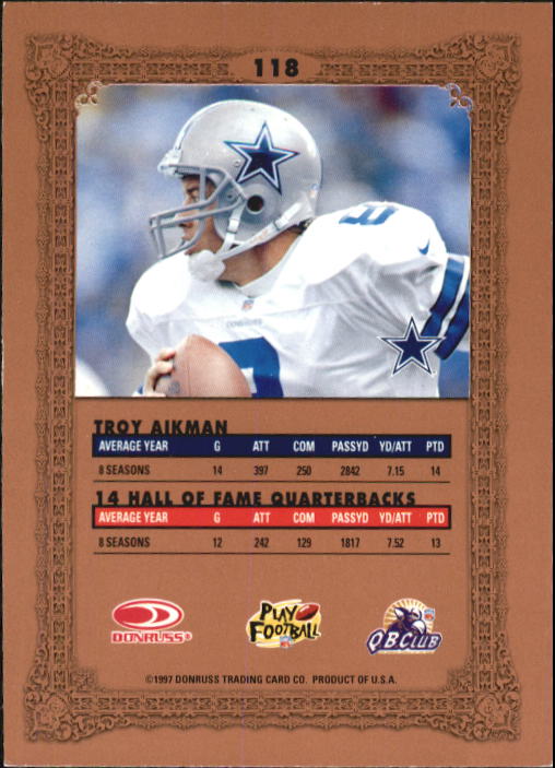 1997 Donruss Preferred Football "Main Set" Cards #1 to 150 Rookies and Veterans - Picture 103 of 147