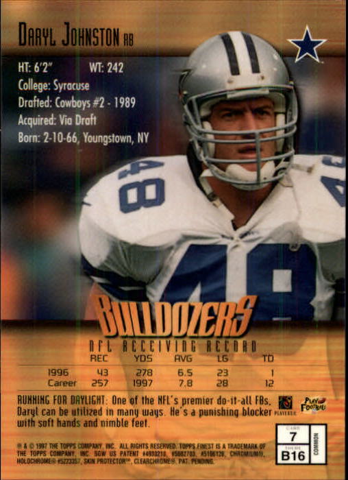 1997 Finest Football "Main Set" Cards #1 to #294 Promo Rookies and Veterans - Picture 15 of 350