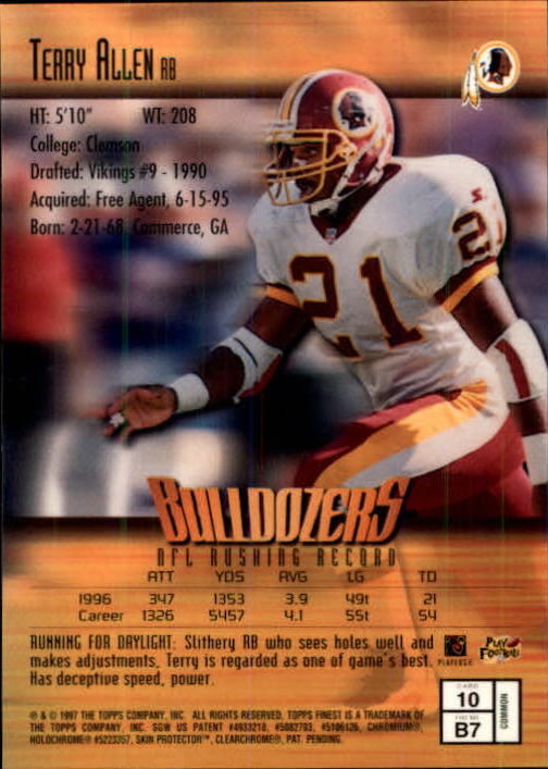 1997 Finest Football "Main Set" Cards #1 to #294 Promo Rookies and Veterans - Picture 19 of 350