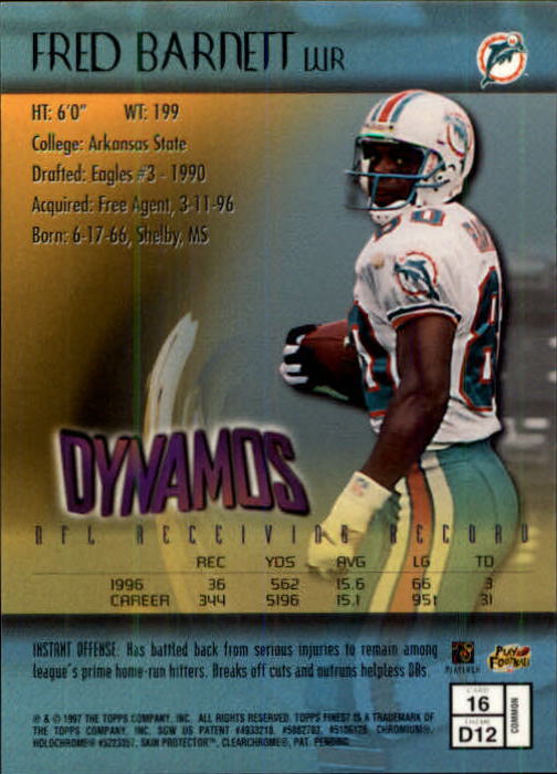1997 Finest Football "Main Set" Cards #1 to #294 Promo Rookies and Veterans - Picture 31 of 350