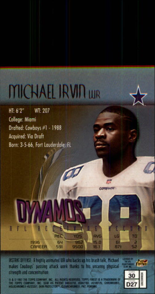 1997 Finest Football "Main Set" Cards #1 to #294 Promo Rookies and Veterans - Picture 57 of 350