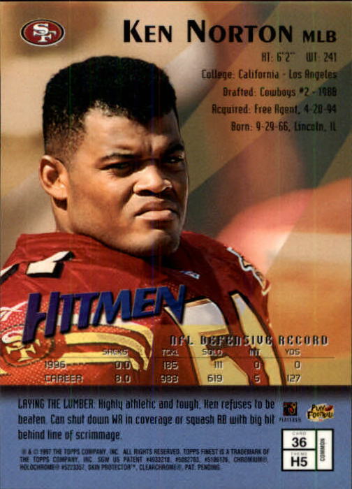 1997 Finest Football "Main Set" Cards #1 to #294 Promo Rookies and Veterans - Picture 69 of 350