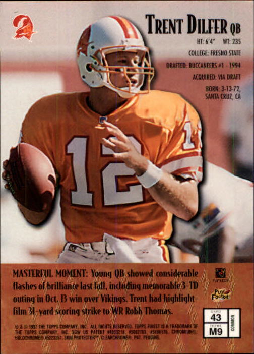 1997 Finest Football "Main Set" Cards #1 to #294 Promo Rookies and Veterans - Picture 83 of 350