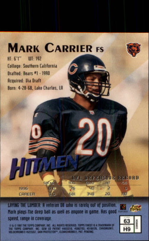 1997 Finest Football "Main Set" Cards #1 to #294 Promo Rookies and Veterans - Picture 117 of 350