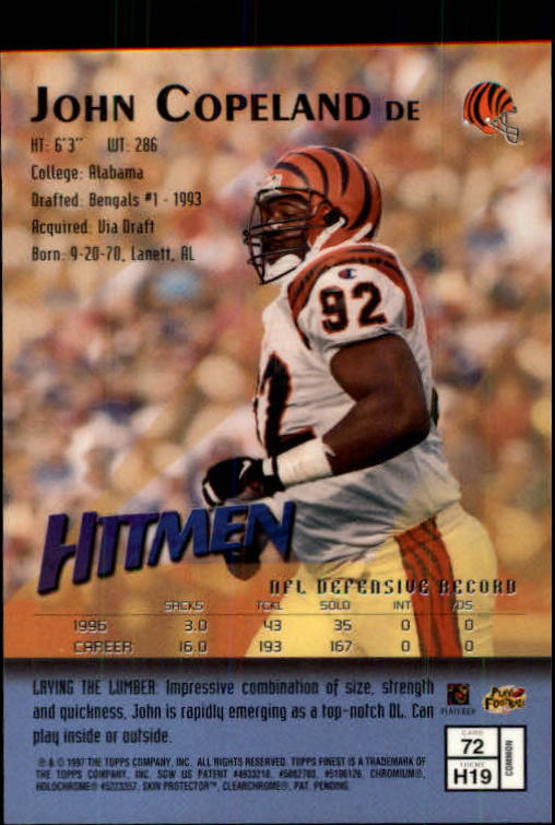 1997 Finest Football "Main Set" Cards #1 to #294 Promo Rookies and Veterans - Picture 135 of 350