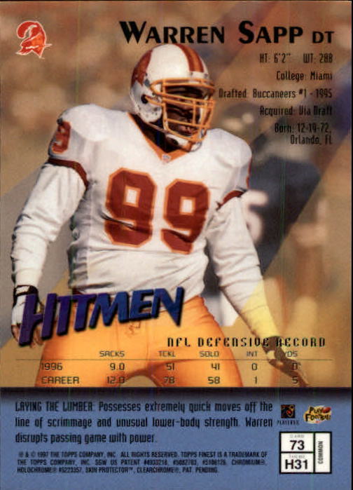1997 Finest Football "Main Set" Cards #1 to #294 Promo Rookies and Veterans - Picture 137 of 350