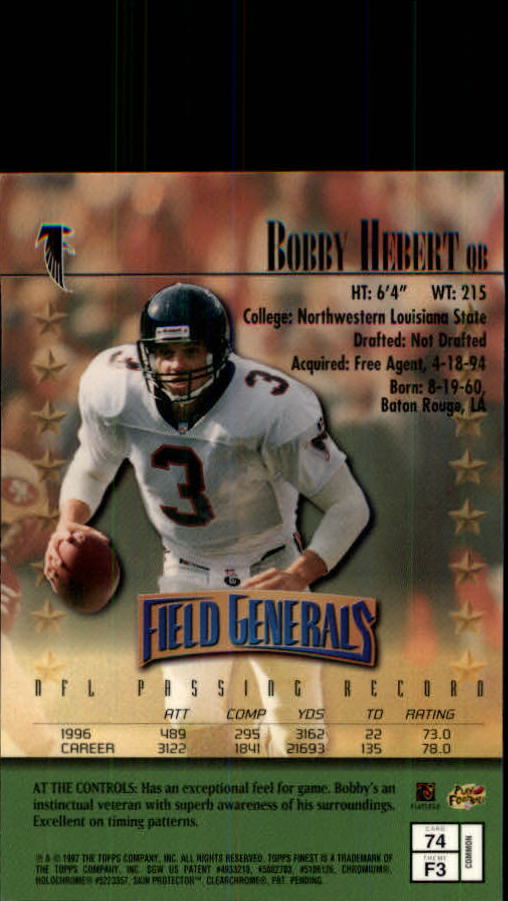 1997 Finest Football "Main Set" Cards #1 to #294 Promo Rookies and Veterans - Picture 139 of 350
