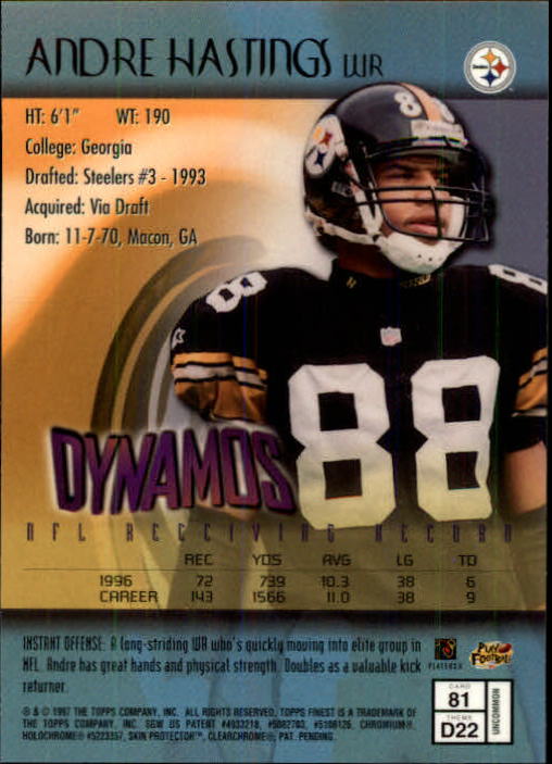 1997 Finest Football "Main Set" Cards #1 to #294 Promo Rookies and Veterans - Picture 151 of 350