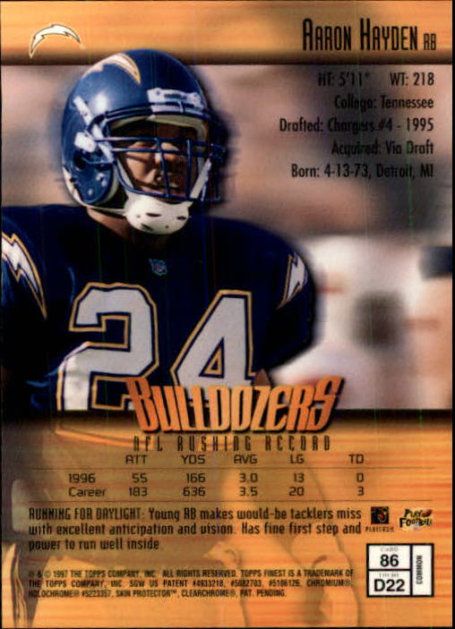 1997 Finest Football "Main Set" Cards #1 to #294 Promo Rookies and Veterans - Picture 161 of 350
