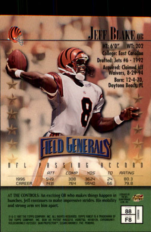 1997 Finest Football "Main Set" Cards #1 to #294 Promo Rookies and Veterans - Picture 165 of 350