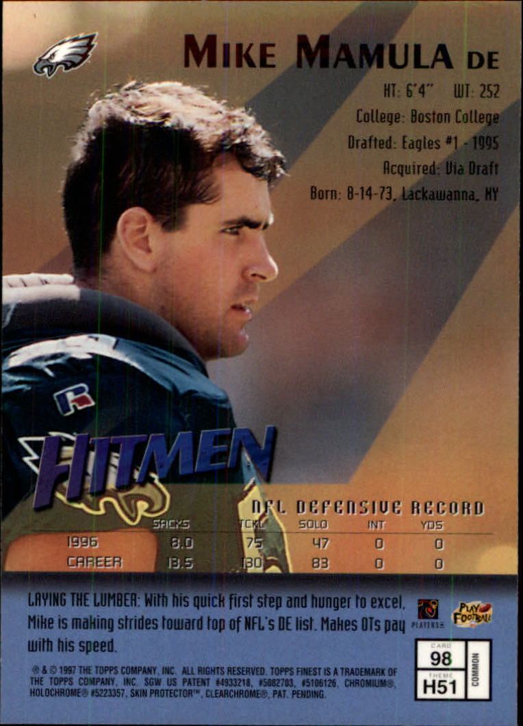 1997 Finest Football "Main Set" Cards #1 to #294 Promo Rookies and Veterans - Picture 183 of 350